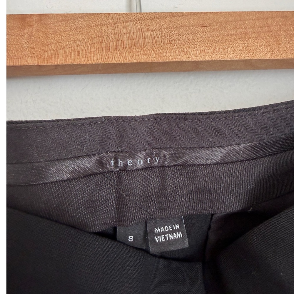 Theory Virgin Wool Item Cropped Trouser Pants in Black - Picture 8 of 8